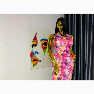Body Con Floral Slitted Gown