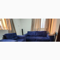 Standard Blue Fabric Sofa Set