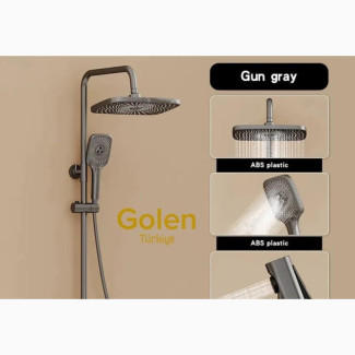 Luxury Gray Piano Shower Mixer With Pressing Shower