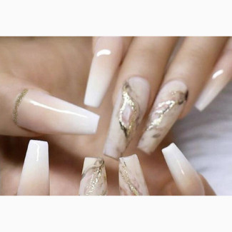 Marble Press on Nails