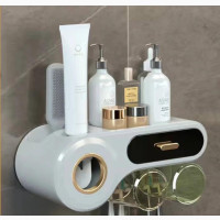 Toothpaste Dispenser with Brush Organizer - Brand New