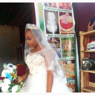 Wedding Gown, +Veil+Crown+Flowers+ Little Brdes Grown Attire