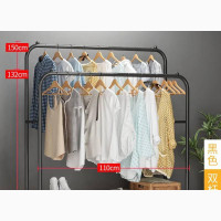 Large Double Pole Boutique Cloth Rack With Wheels - Home Interiors