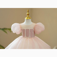 Flower Girl Birthday Party Short Sleeve Weeding Ball Gown