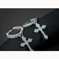 Diamond Drop Hoop Earring