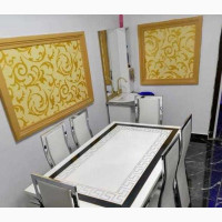 Luxury Versace Marble Top Dining Table and 6 Chairs