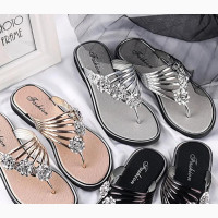 Summer Ladies Rhinestone Sparkle Flip Flops