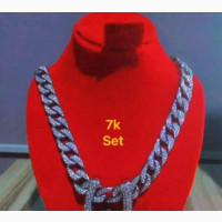 Iced Out Cuban Chain Link Choker Clown (Fela) Pendant Silver