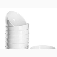 12 Pcs White Porcelain Ceramic Bowls
