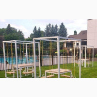 Custom Built Metal Pergola With Relaxation Swing