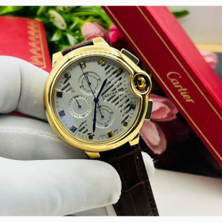 Cartier Chronograph Leather Wristwatch - Brand New