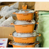 10pc High Quality Royal Dessini Regina Marble Cookware Set