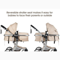 Costway Folding Aluminum Infant Bassinet Reversiblestroller