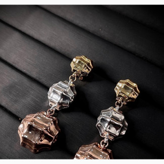 Stylish 3TONE Irregular Drop Earrings for Women