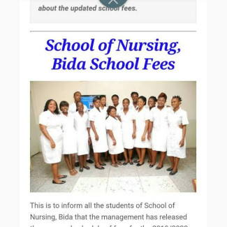 Niger State School of Nursing Bida 2025/2026 Nursing Form/Admission Form is out m