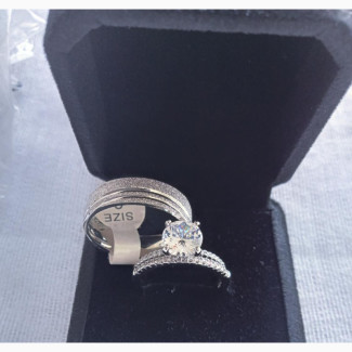 High Quality Titanium Steel and Sterling Silver Couples Ring