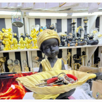 African Man Praying Figurines