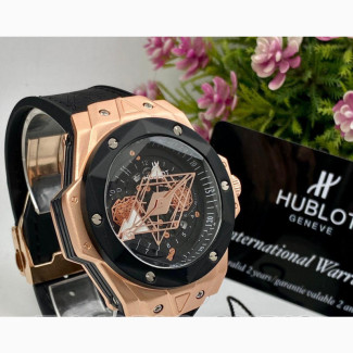 Hublot Men#039;s Arrow Black Band Wristwatch