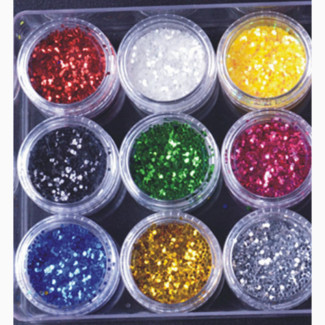 12 Color Nails Glitters Set