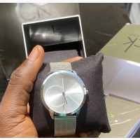 Luxe Meshed Silver Steel Men’ Wrist Watch