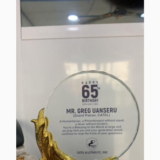 Crystal Glass Award Gold Special