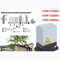 2700lbs 1200KG Sliding Electric Gate Opener Automatic Motor Remote Kit Driveway