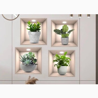 3D Effect Potted Plant Wall Sticker