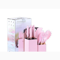 19pcs Silicone Cooking Utensils Set With Spoon, Board Knives