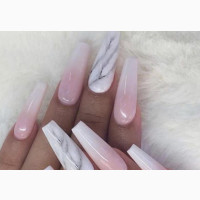 Pink Marble Tiles Press on Nails