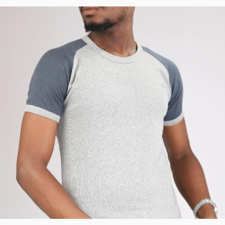 Uzem 10-29 Short Sleeve T Shirt Grey Bigsize