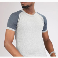 Uzem 10-29 Short Sleeve T Shirt Grey Bigsize