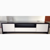 Black TV Stand with White Doors - Home Interiors