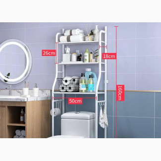 Bench White Three Tier Bathroom Toilet Rack Shelf
