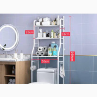 Bench White Three Tier Bathroom Toilet Rack Shelf