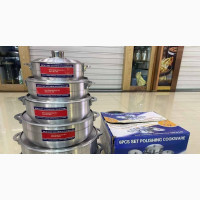 6 Set Polished Aluminium Cookware Set