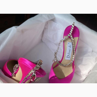 Jimmy Choo Pink Crystal Stone Stiletto Shoes
