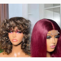 Omotola Curls Sleek Wine Wig Combo Sales