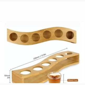 Tequila Shot Glasses and Glass Holder - 6 Shots Slots