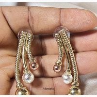 Stylish Three Tone Viennois Earrings - Unisex
