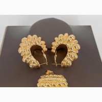 Gold Plated Pendant and Earring