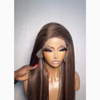 Human Hair Blend, Straight Full Frontal