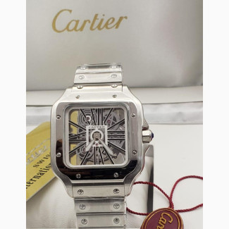 Cartier Santos De Watch LM WHSA0015 Silver Dial Men#039;s