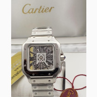 Cartier Santos De Watch LM WHSA0015 Silver Dial Men#039;s