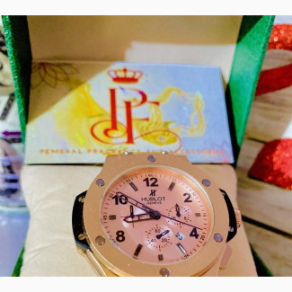 Hublot Men’S Watch Rose Gold Leather Case