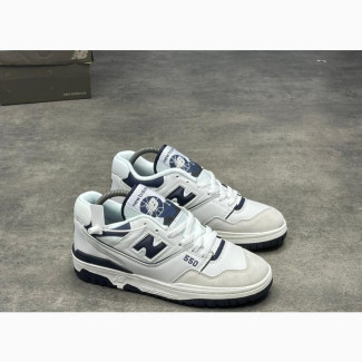 Premium New Balance 550 Sneakers White/Navy Blue