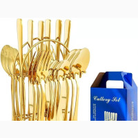 Set 24 Piece Gold Silverware