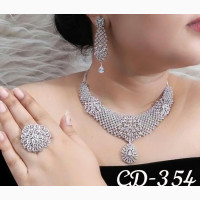 Gold Cubic Zirconia Jewelry Set - A Touch of Dazzle