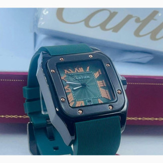 Cartier Quality Designer Rubber Strap Wristwatch