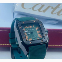 Cartier Quality Designer Rubber Strap Wristwatch