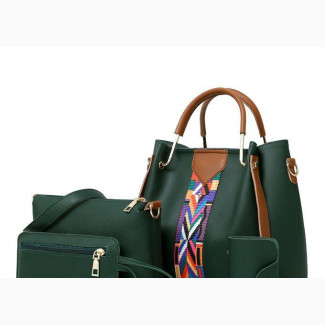 4 in 1 Bag Handbag Shoulder Bag Wallet Satchel - Green